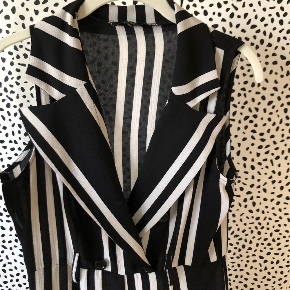 Black and white stripped jumpsuit